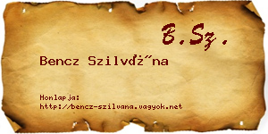 Bencz Szilvána névjegykártya